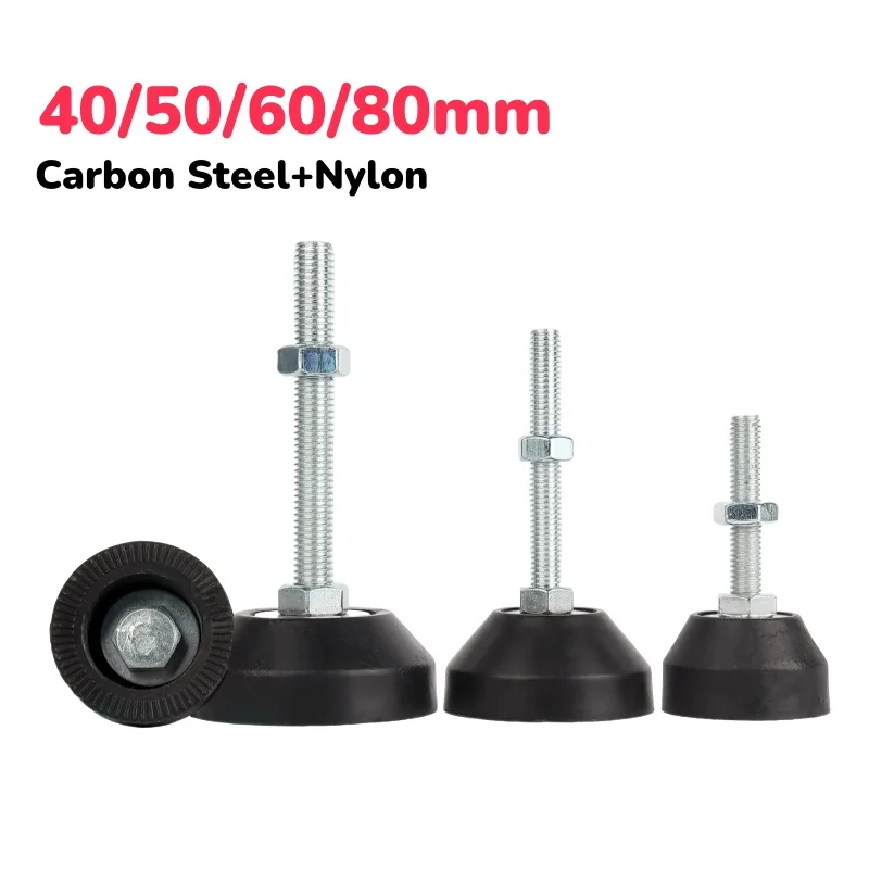 pes-niveladores-ajustaveis-de-aco-carbono-nylon-40-50-60-80mm-para-moveis-antichoque-e-antiderrapantes