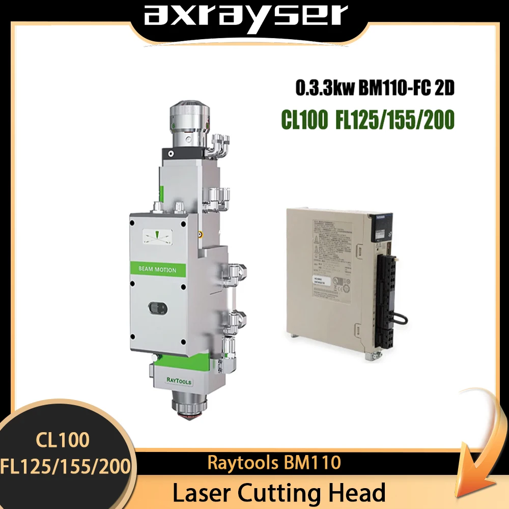 Raytools BM110 CL100 FL125/155/200 Laser Cutting Head 3.3KW With Motor Driver QBH Metal Focusing Lens Auto Focusing 2D Part