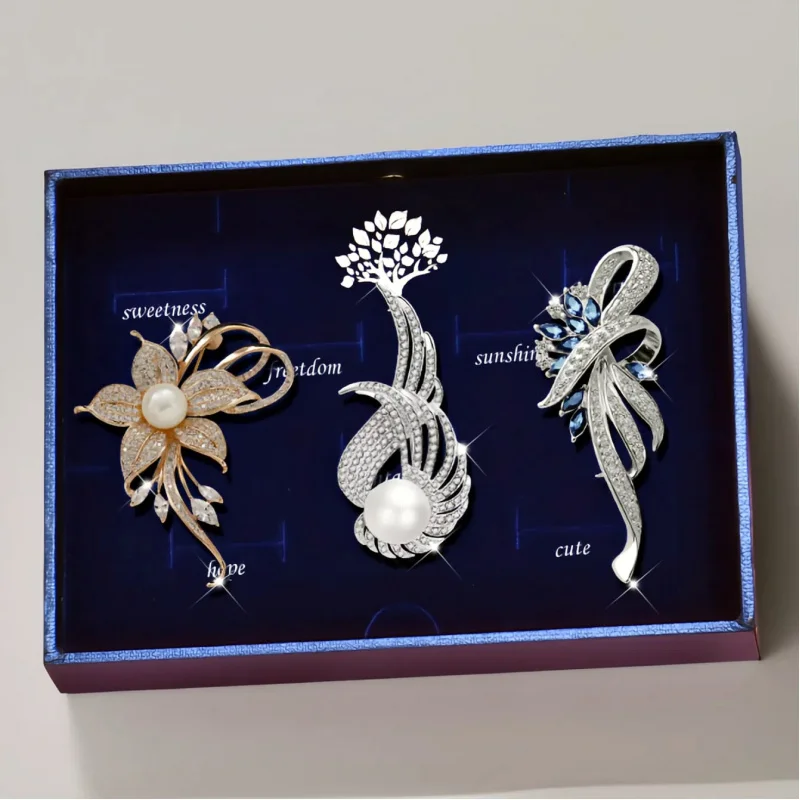

Luxury Pearl Women's Brooch Set - High-End Anti-Blow Formal attire Pin for Women