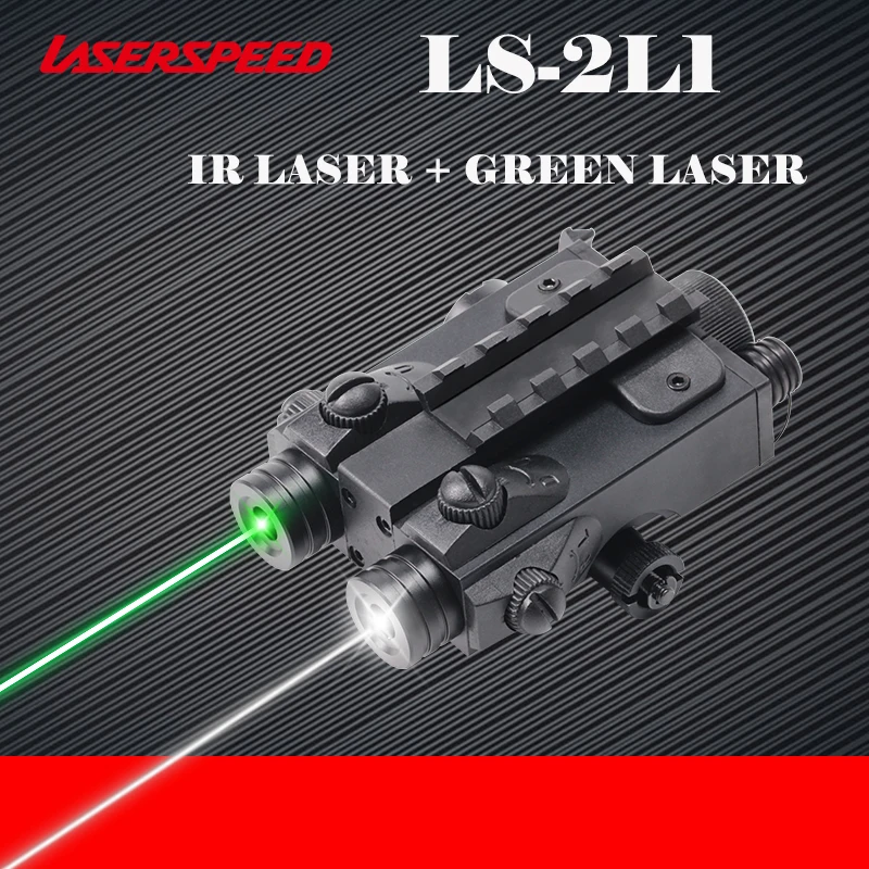 

Laserspeed LS-2L1 Dual Green Laser with Aiming IR Pointer Durable Aluminum Gun Laser Sight