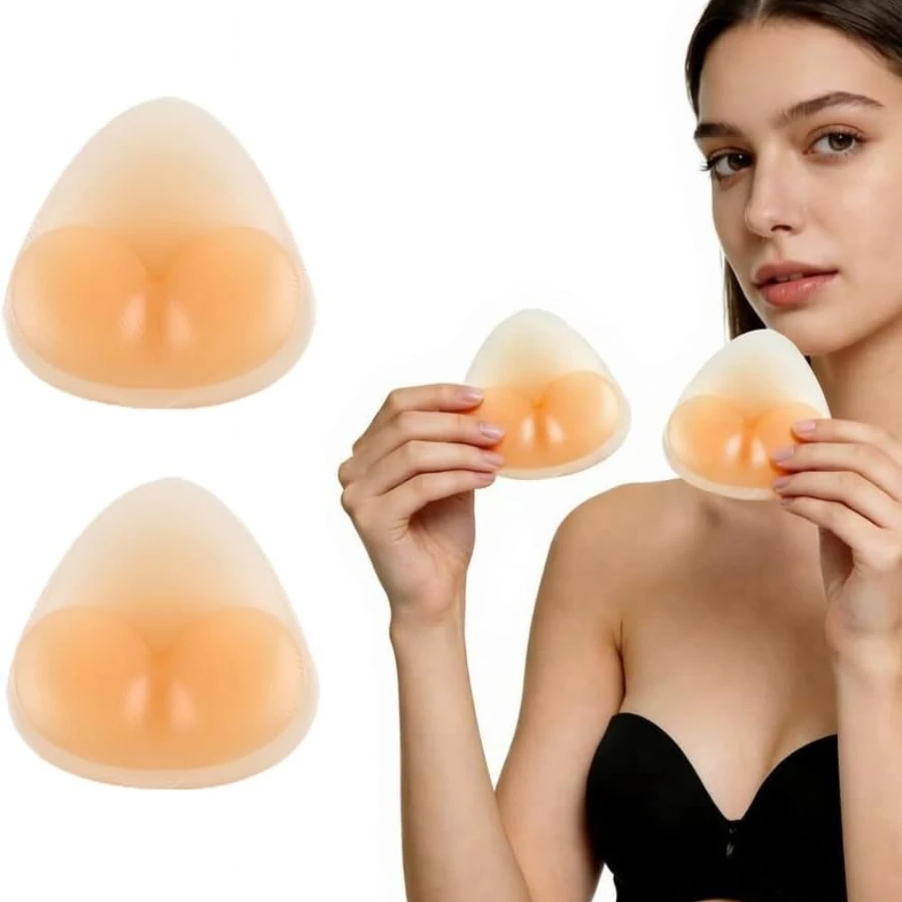 Silicone Bra Inserts, Triangle Shape Push Up Pads Waterproof for Swimsuit & Bikini, All-Day Comfort 1 Pair view 5