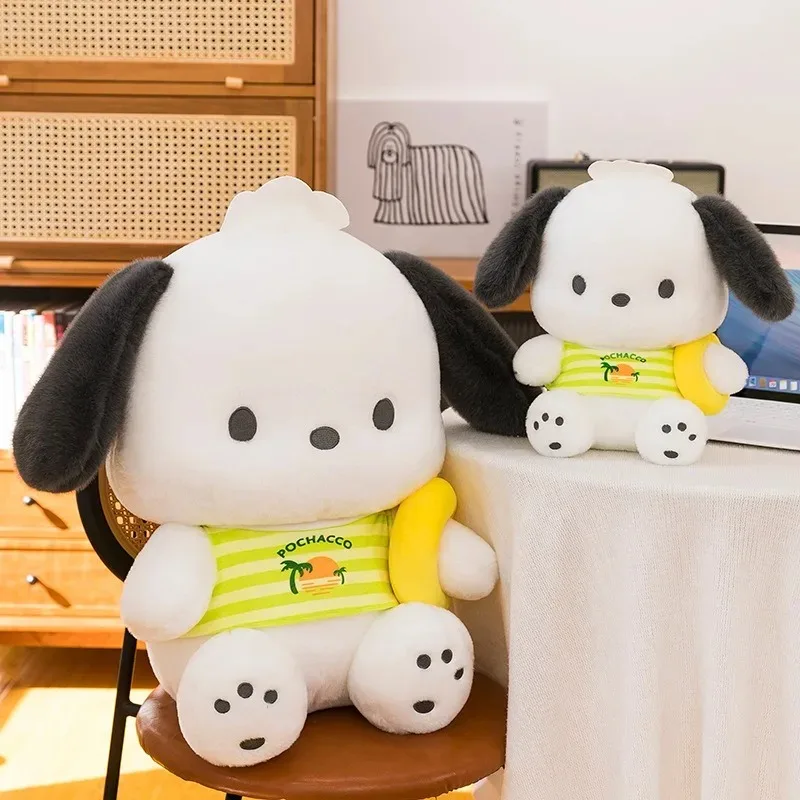 55cm 산리오 귀여운 여름 포차코 봉제 인형 귀여운 인형 강아지 베개 대형 귀여운 봉제 인형 어린이 생일 선물