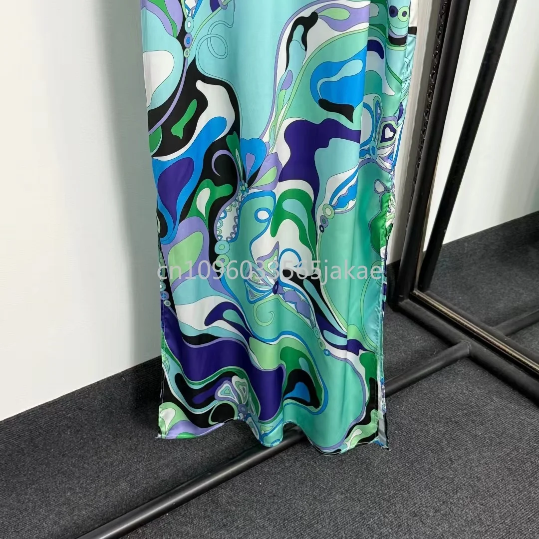 럭셔리 디자인 여성 섹시 캐미솔 드레스 디자이너 브랜드 여성 슬릿 드레스 패션 스커트