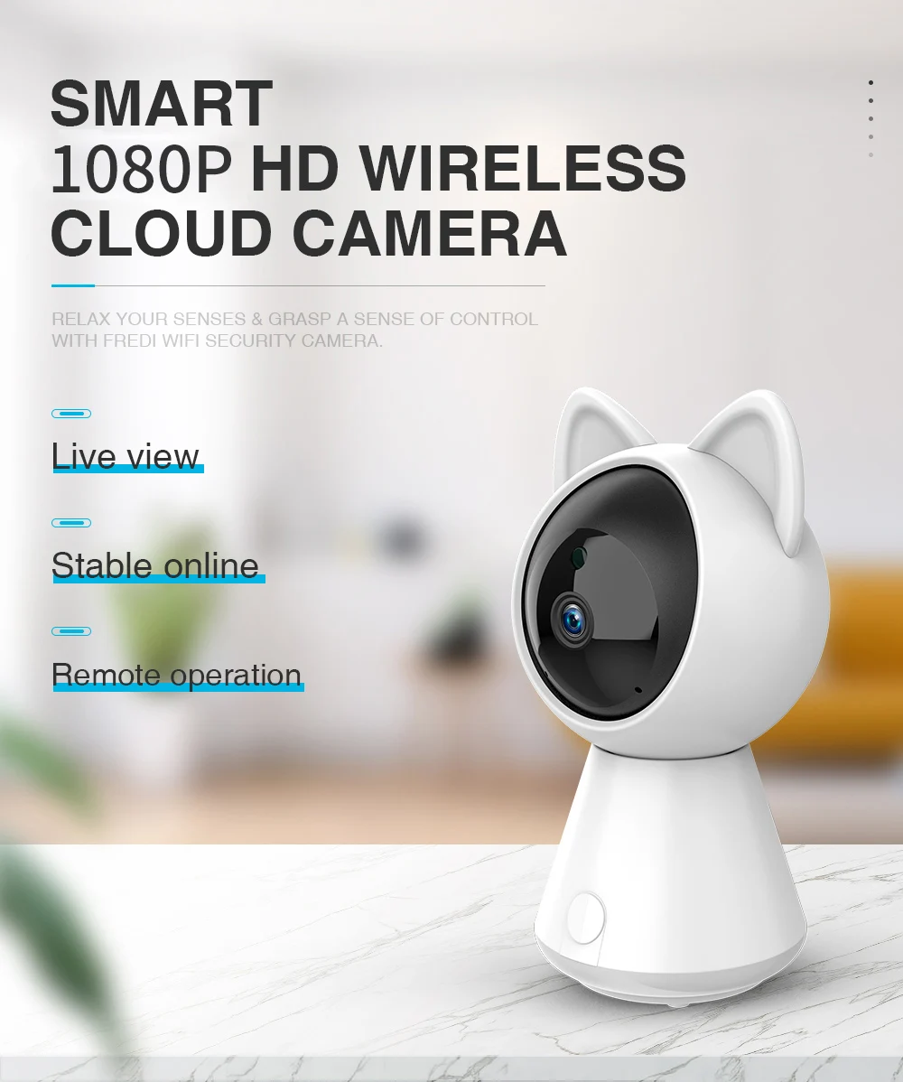 2MP 1080p  Wireless PTZ IP Dome Camera IR Night Vision Motion Detection Home Security CCTV Baby Monitor