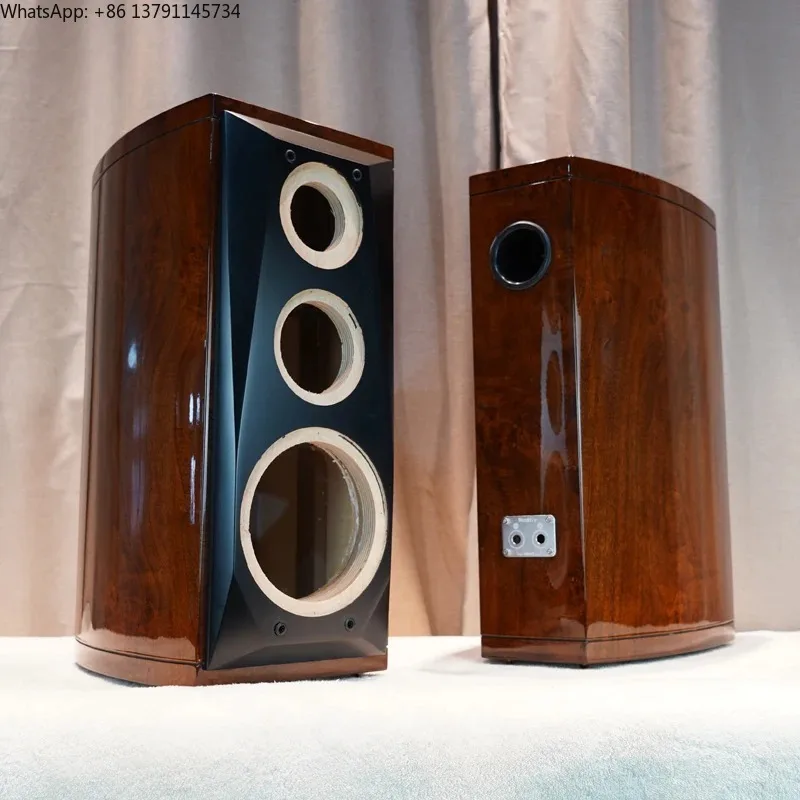 6.5 Inch 8 Inch One Pair Speaker Cabinet Empty Box Three-way Maple Burl Veneer Speaker Gloss Piano Painting