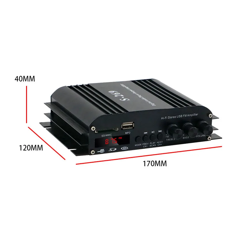 Picture 6: 4 Channel HiFi Sound Amplifier Digital Audio Bluetooth Amplifier Subwoofer Amplifier for Home and Car Use