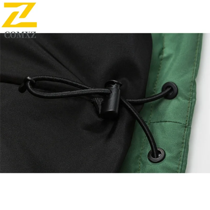 COMXZ Men Bread Bread Jacket American Stand Collar Ski Street Warm Windproof Travel Puffer Jacket Lightweight Snow Padded Jacket