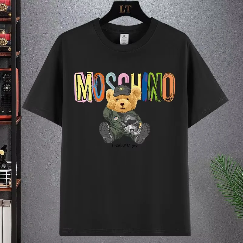 夏かわいいクマプリントパターン純粋な綿ソフトで快適なレジャー休暇原宿ユニセックス弱虫卸売ポル市長