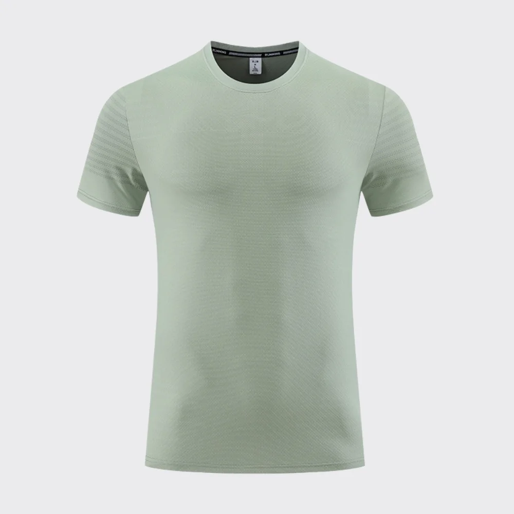 Men's Quick-Dry T-Shirt Short Sleeve Tee Male Summer Gym Fitness Sweatshirt Man Solid Running Workouts Sport Tops Gym Clothing