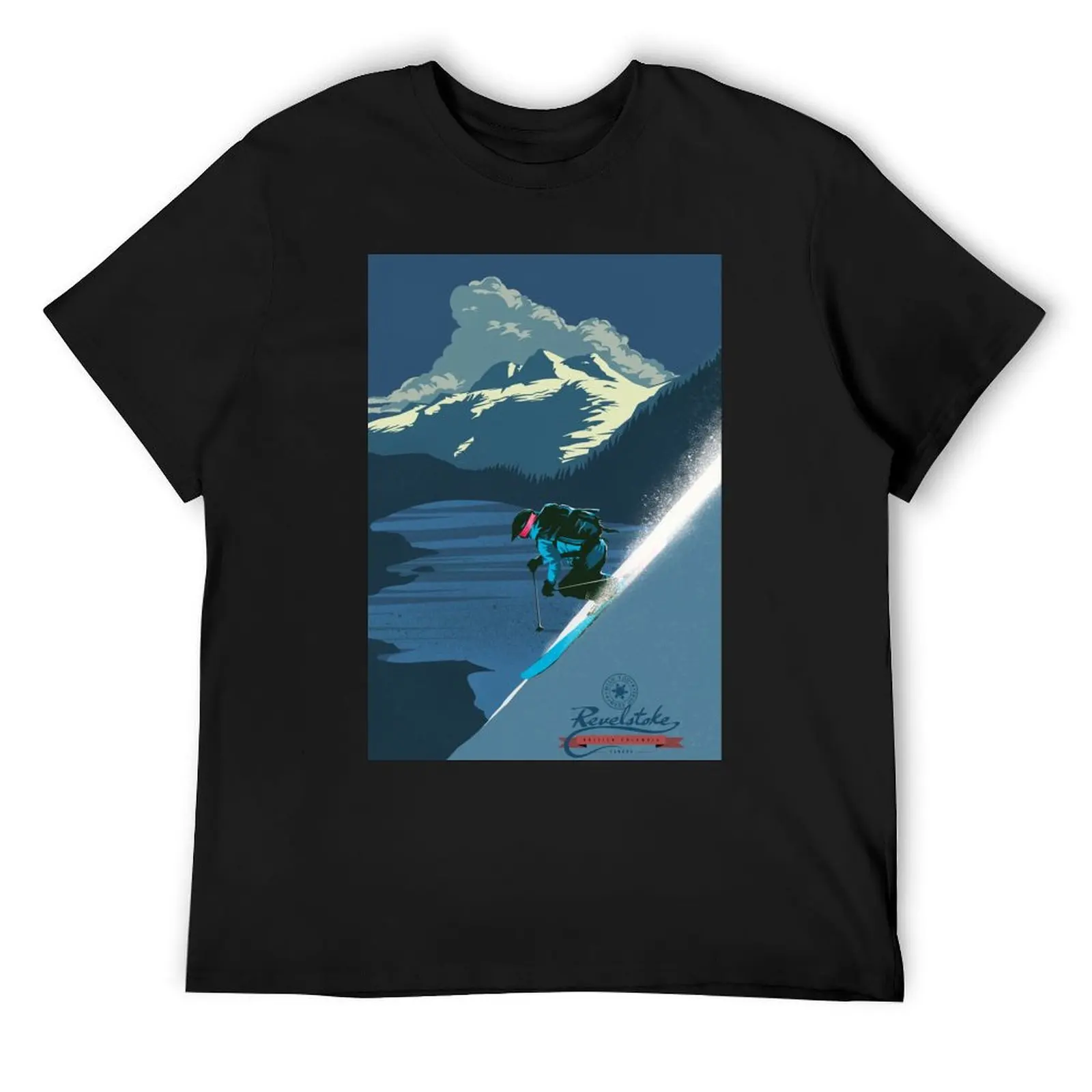 Retro ski print Revelstoke T-Shirt shirts graphic tee basketball graphic tees workout shirts for men