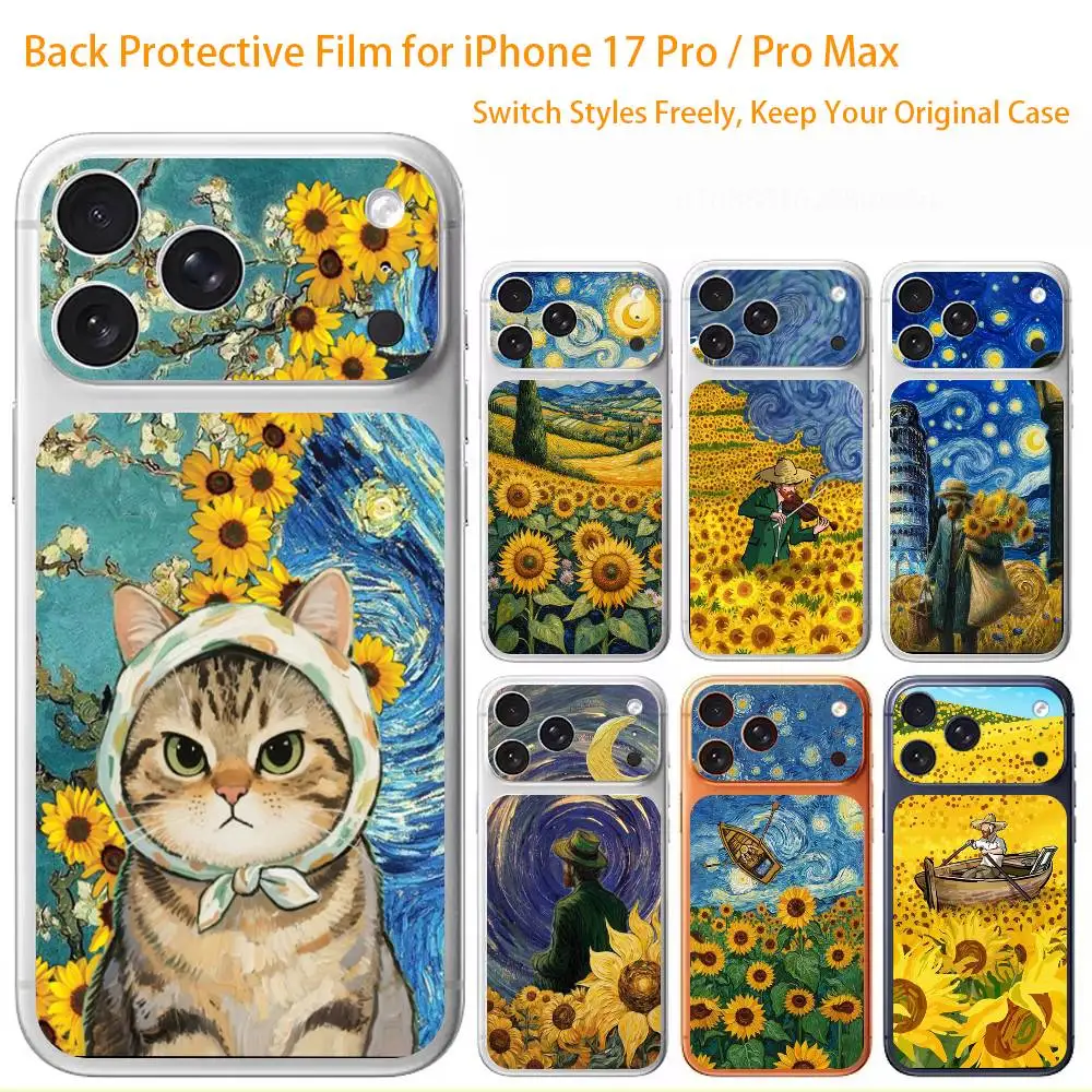 

Защитная пленка Van Gogh Sunflowers Premium для iPhone 17 Pro/Max, наклейка для защиты задней рамки камеры (не чехол)