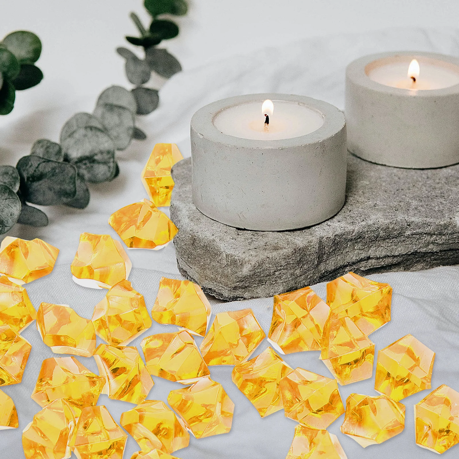 

500pcs Simulation Ice Cubes Acrylic Crushed Rocks Fake Ice Blocks For Diy Vase Fillers Photo Props Decor Home Restaurant Bar