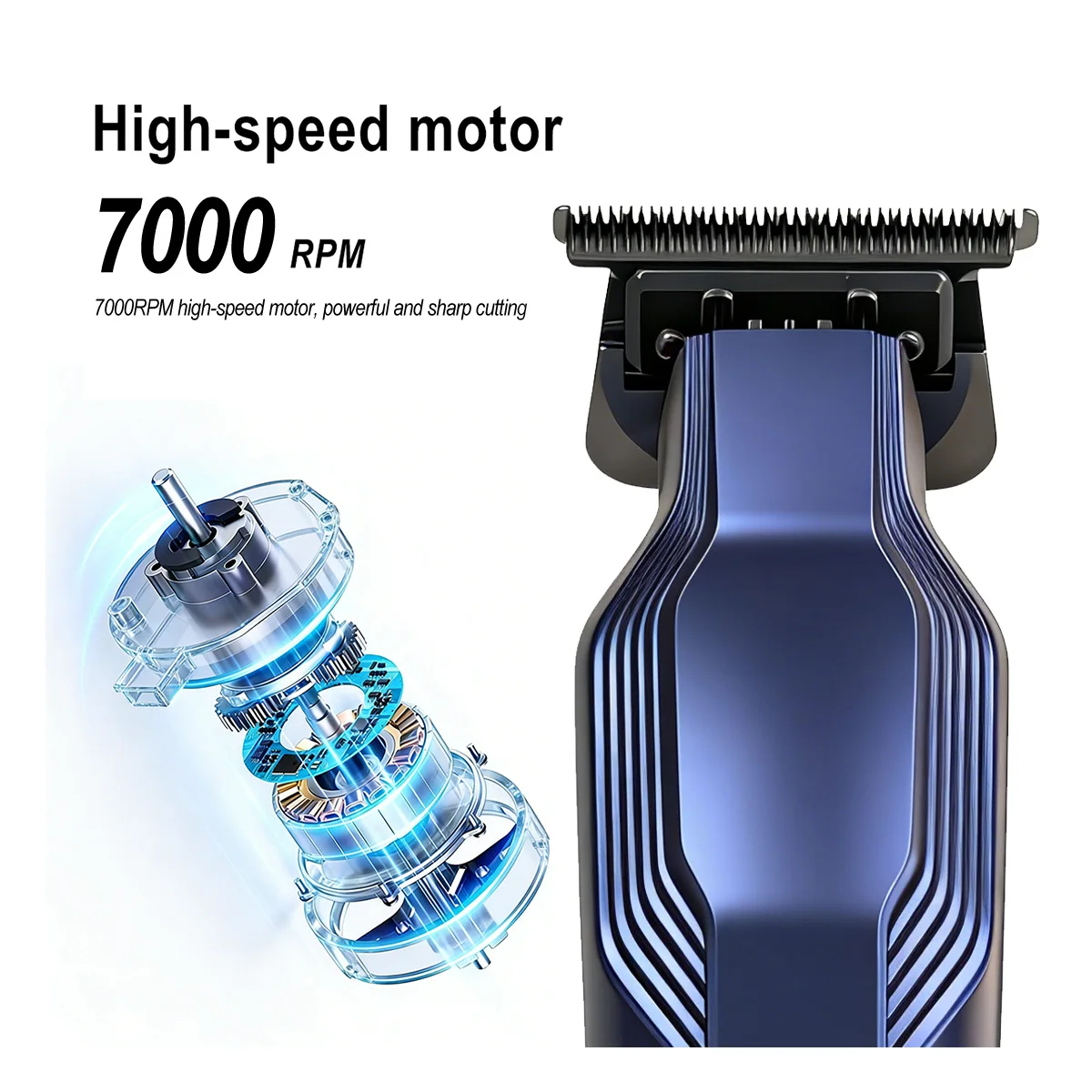 Professional Hair Trimmer M4T 7000RPM High Speed Motor PRECISE BLACK DLC Coating Blades Powerful Silent Motor Revs With Base