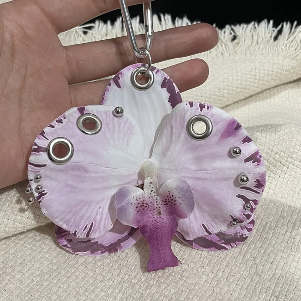 

Phone Charms Phalaenopsis Orchid Keychain Keychains Elegant Imitation Flower Pendant Jewelry Fashion Bag Pendant Women Girls
