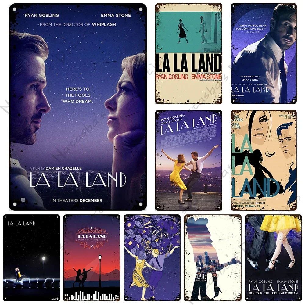 LA LA LAND Classic Movie Decorative Plate Cafe Garage Wall Decor Retro Metal Signs Metal Plaque Rusty Metal Poster Bar Tin Sign