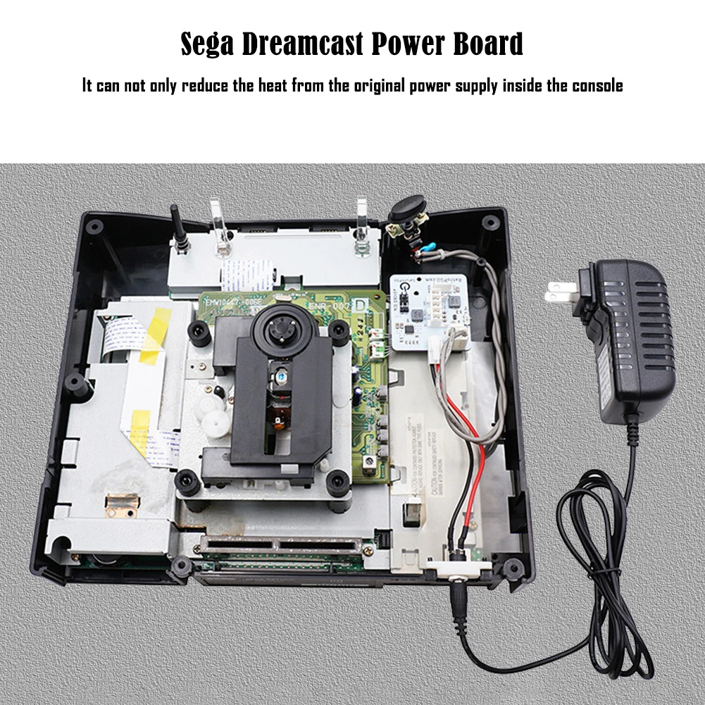 For Sega SaturnPSU Rev2.1 Console Power Supply Game Console Power Supply Replacement with Power Plug Adapter Console Power Panel