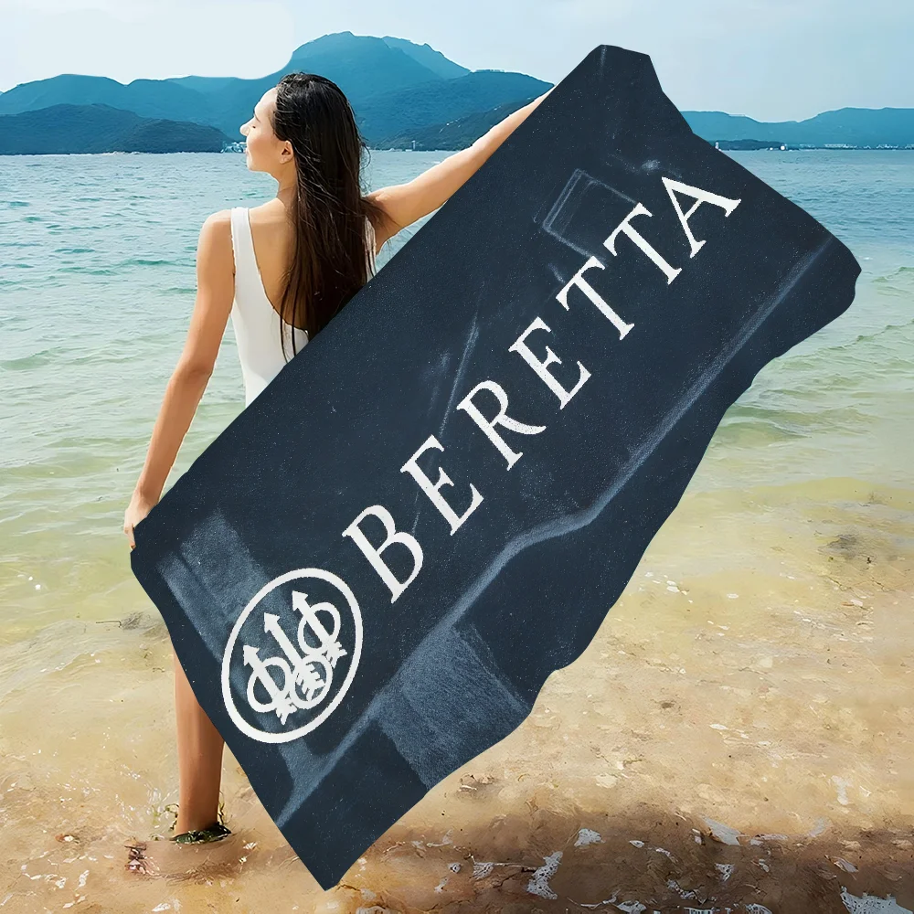 Gun Beretta Beach Towel Cartoon Cute Summer Kids Large Bath Pool Beach Towel Microfiber Absorbent For Swimming Travel