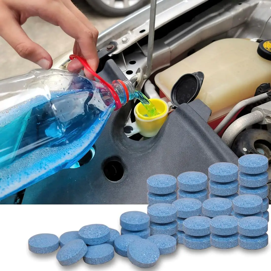 

120Pcs Car Windshield Washer Fluid Tablets Auto Wiper Fluid Concentrate Glass Solid Cleaning Concentrated Tablets Detergent