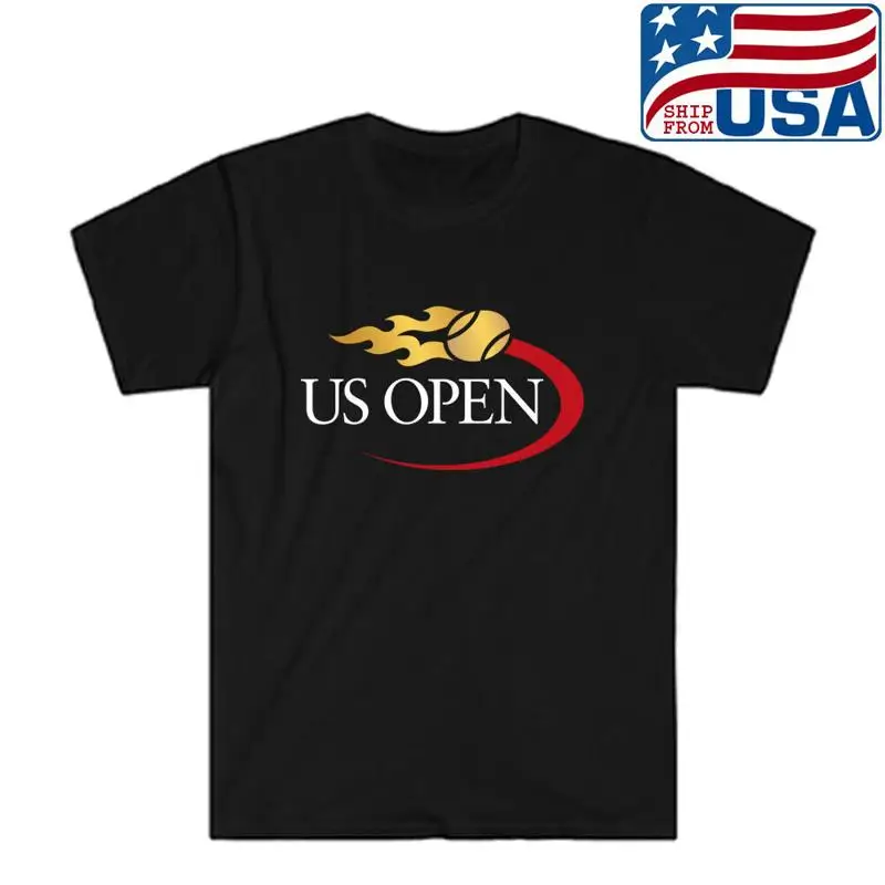 تي شيرت أسود للرجال من US Open Tennis Grand Slam Man مقاس S إلى 5XL