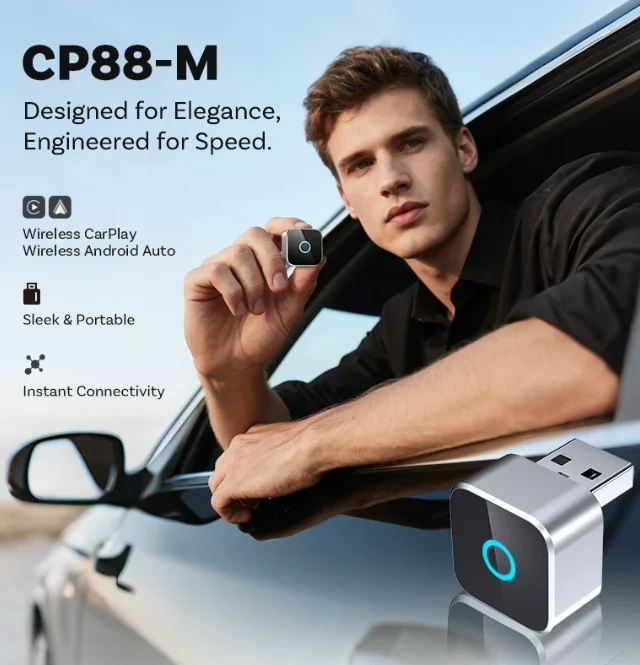 

Metal Mirror Carplay Adapter Carplayandroip Auto 2-in-1 Adapter