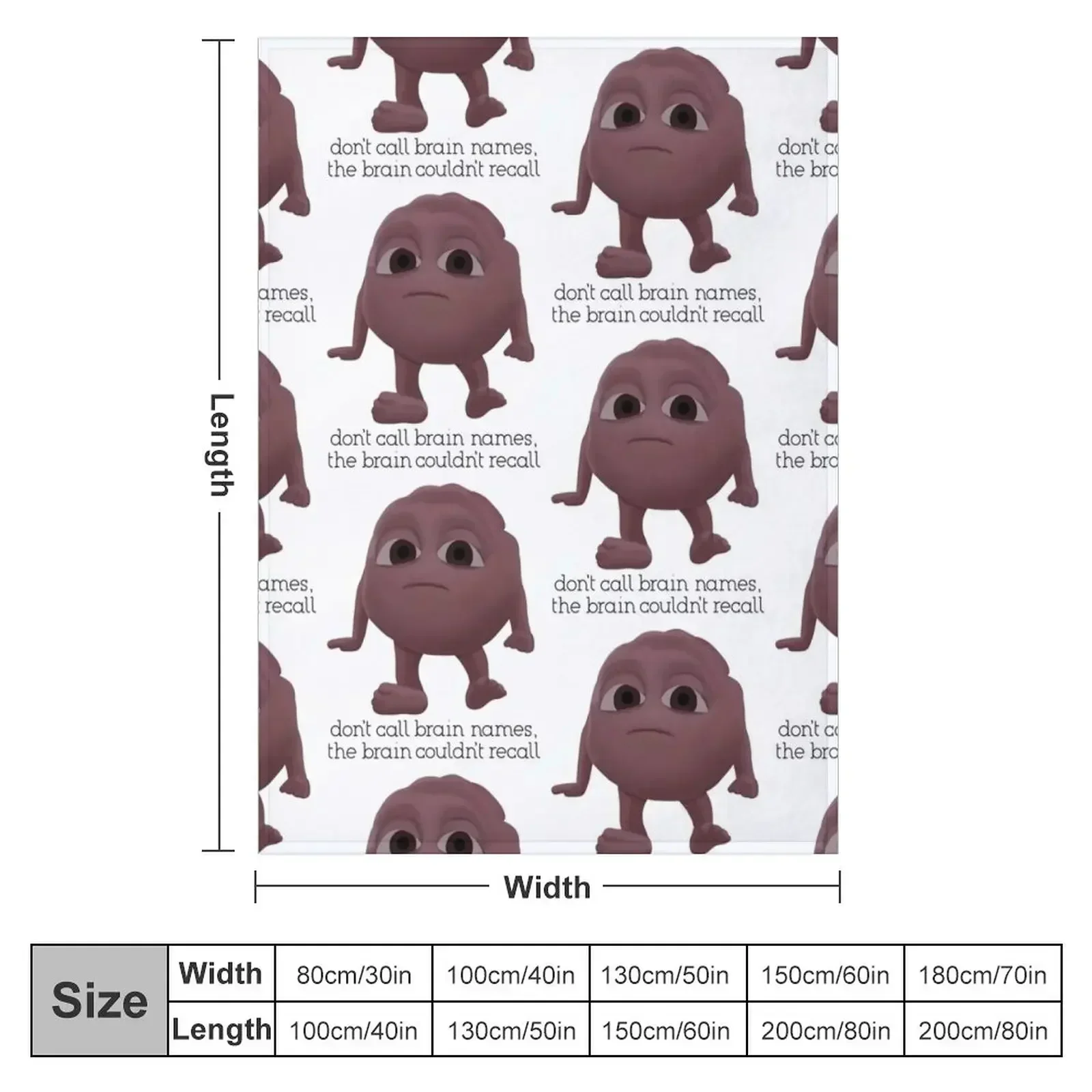 Brain Throw Blanket couch cozy soft plush fuzzy picnic outdoor blanket
