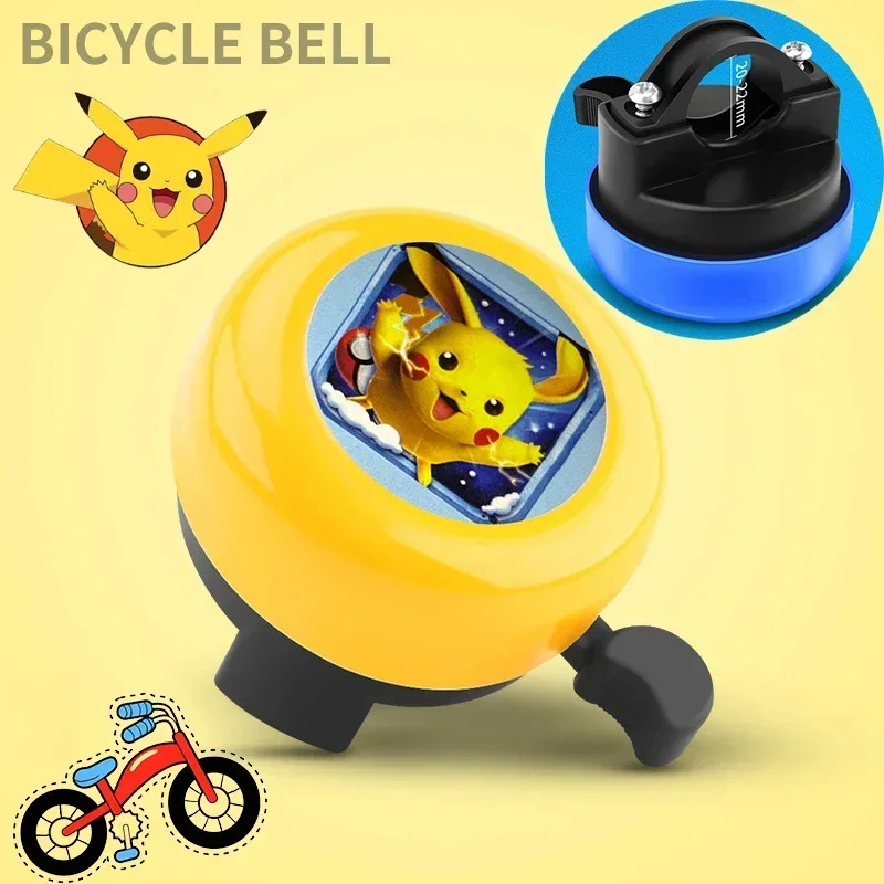 Pokemon Pikachu Bicycle Bell Kids MTB Bike Metal Warning Alarm Cycling Handlebar Bell Ring Bicycle Horn Cycling Accessories Gift