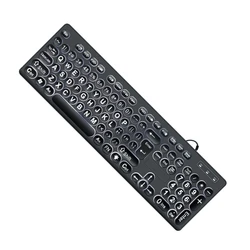 LED Backlit Keyboards 104Keys Standard Full Size USB Cord Backlit Keyboards Big Print Letter with White Illuminated