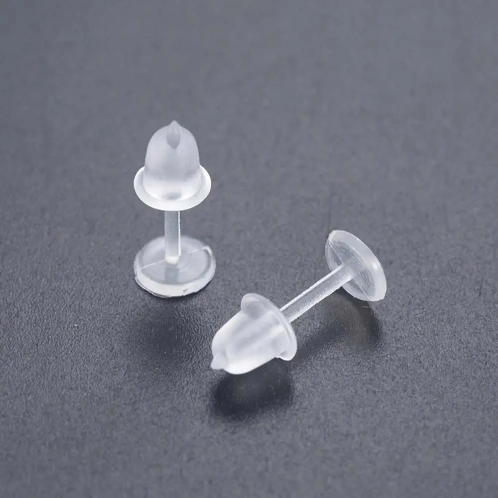 Invisible Pad Replacement Anti Allergy Jewelry Making Transparent Plastic Stud Earring Ear Post Pure Color Ear Hole Blockage