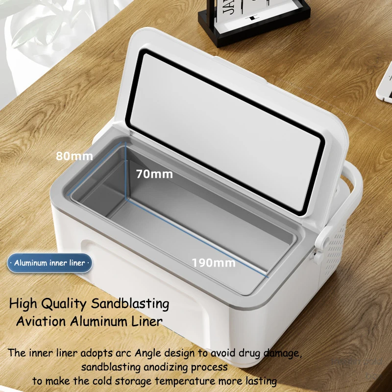 Portable Double-deck Insulin Refrigeration Box Car Mounted Household Travel Small Rechargeable Medicine Refrigeration Cold Tool