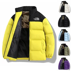 Men's Winter Down Cotton Jacket Windproof Waterproof Coat Warm and Cold resistant Travel Camping Coat Thick Solid Color Clothing