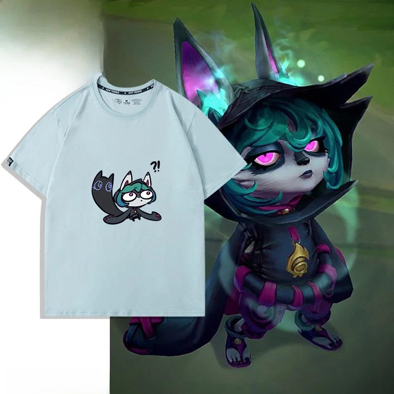 

ex Hero LOL Alliance Co-Branded Print ort Sve T-irt Vagis Late Night Bob 2024 Summer New Cotton round Ne T-irt