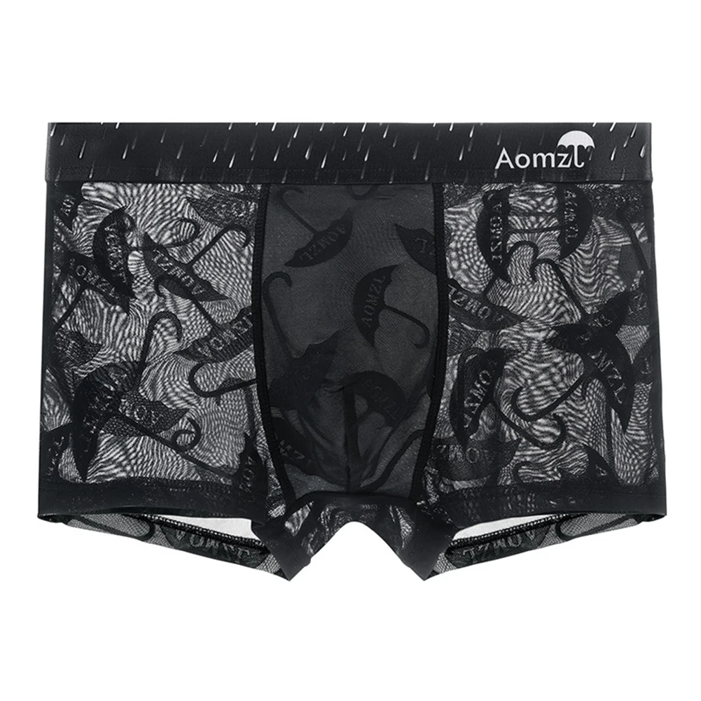 

Breathable and Lightweight Men's Underwear See through Boxer Briefs with Sheer Mesh Design Available in Multiple Colors