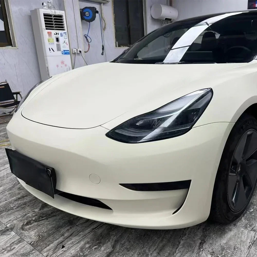 

Car Sticker Matte Paper White Color Change Vinyl Film PET Bubble Free Wrapping Car Accessories Auto Self Adhesive Decals