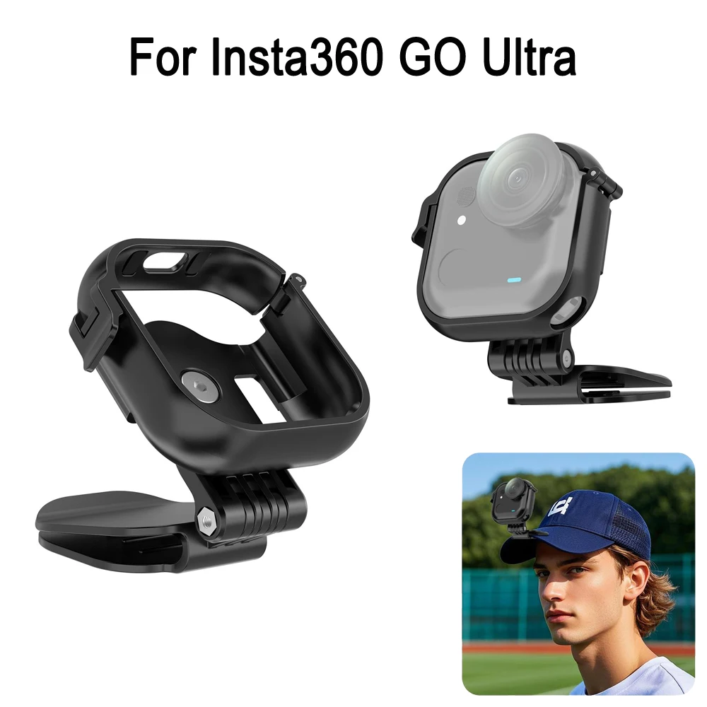 PULUZ Baseball Hat Clip For Insta360 GO Ultra Camera Adjustable Cap Clamp Hat Brim Adapter POV Vlog Mount