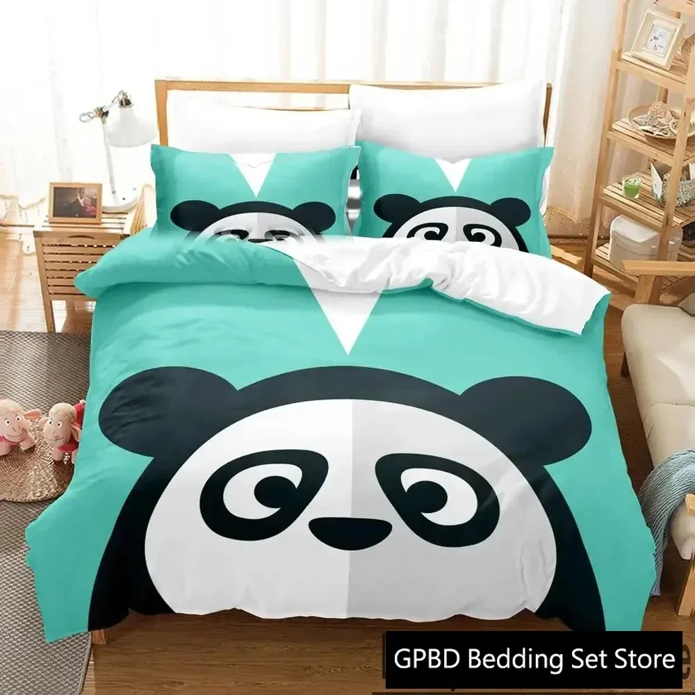 

3D Print Cartoon Panda Bedding Set Duvet Cover Bed Set Quilt Cover Pillowcase Comforter king Queen Size Boys Adult Bedding Set