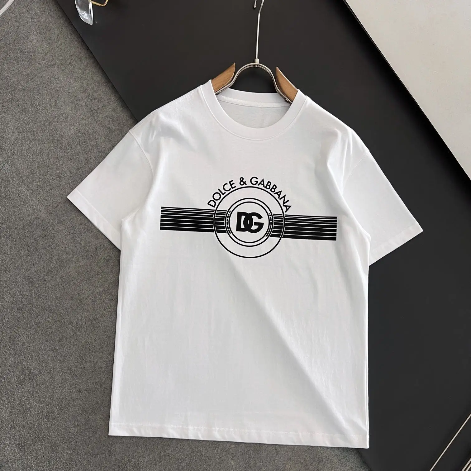 Parent-child Clothing Du Family Autumn DG New Printed Logo Fashionable Versatile Casual Round Neck Short-sleeved Trendy T-shirt