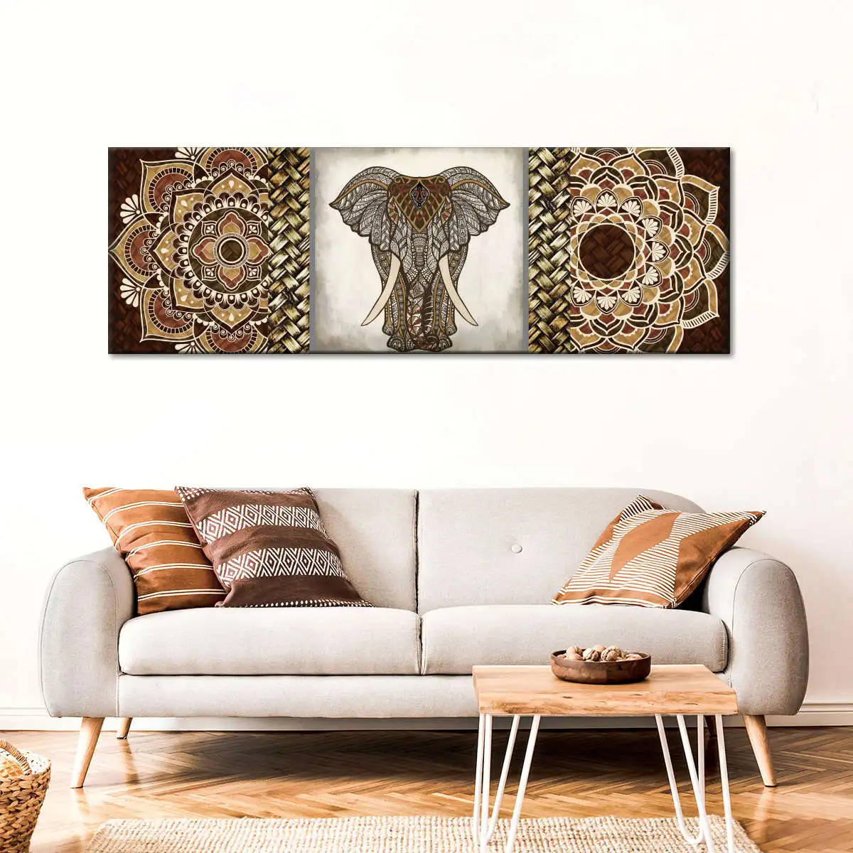 

Mandala Elephant Animals Black And White Canvas Print Painting Poster Home Decor Wall Art Decoration For Living Room Frameless