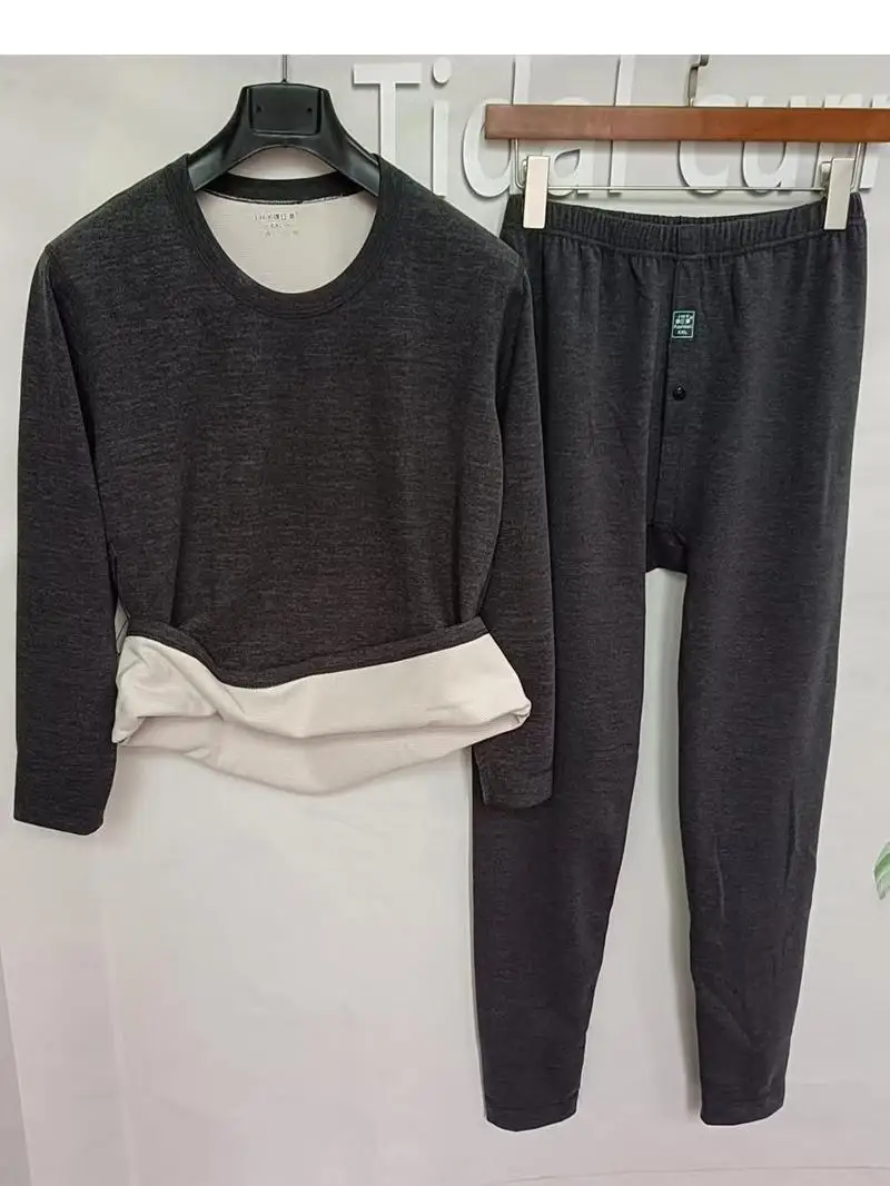 

Теплый комплект Thiened Fce Очень большой размер Теплый комплект среднего возраста Бархатный теплый комплект толстовок Thiened Fce