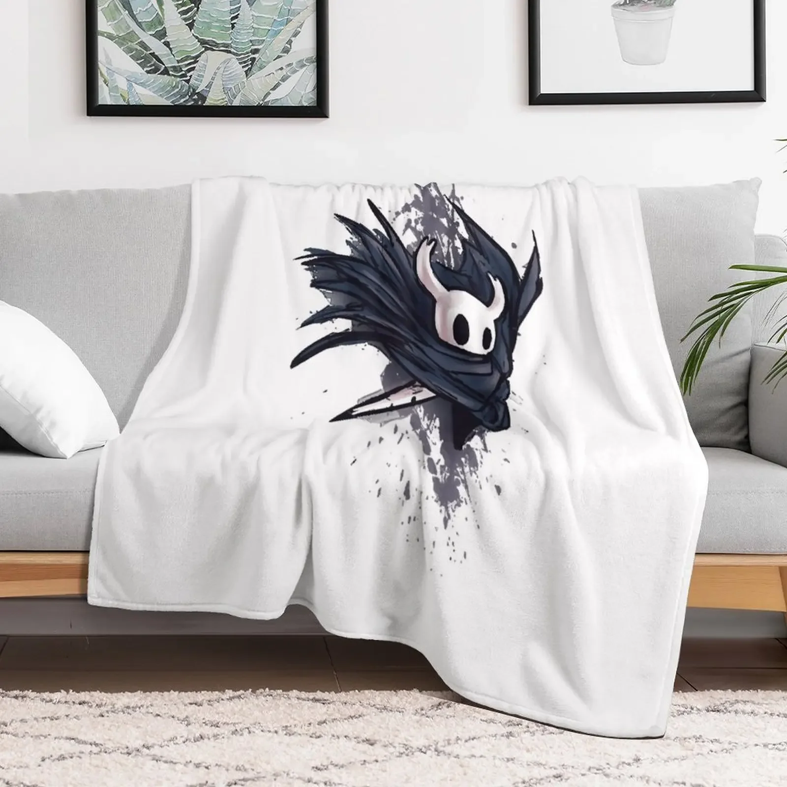 Hollow Knight Throw Blanket Travel Size Cozy Blanket for Plane Train