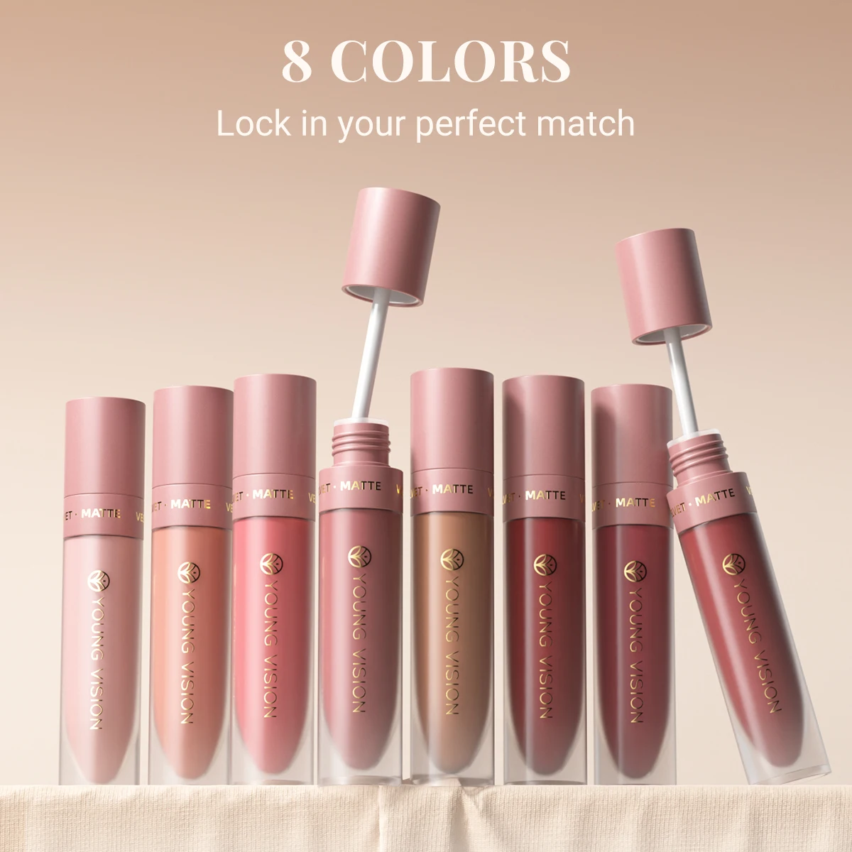 8 Color Nude Brown Matte Liquid Lipstick Velvet Sexy Dark Red Lip Glaze Non-stick Cup Not Easy To Fade Lip Gloss Lipstick Makeup - view 5