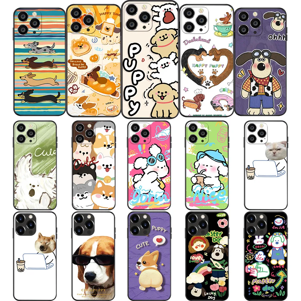 UK-58 Funny Lucky Dogs Cats Soft Case For VIVO Y31 Y53 Y20i Y91 Y69 Y71 Y81 Y81S Y20s Y12S Y11S Y30 Y50 Y51 Y51A Y10