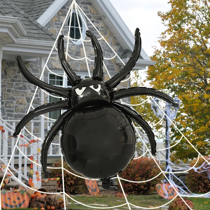 

Large Halloween Spider Foil Balloons Happy Halloween Party Decoration Supplies Kids Toys Globos Haunted House Horror Props