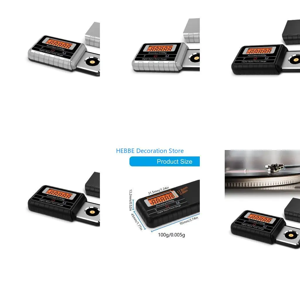 B0KC Lightweight High Precise 100g/0.005g Turntable Styluses Force Gauge Scale With Digital Display For Vinyls Record Players