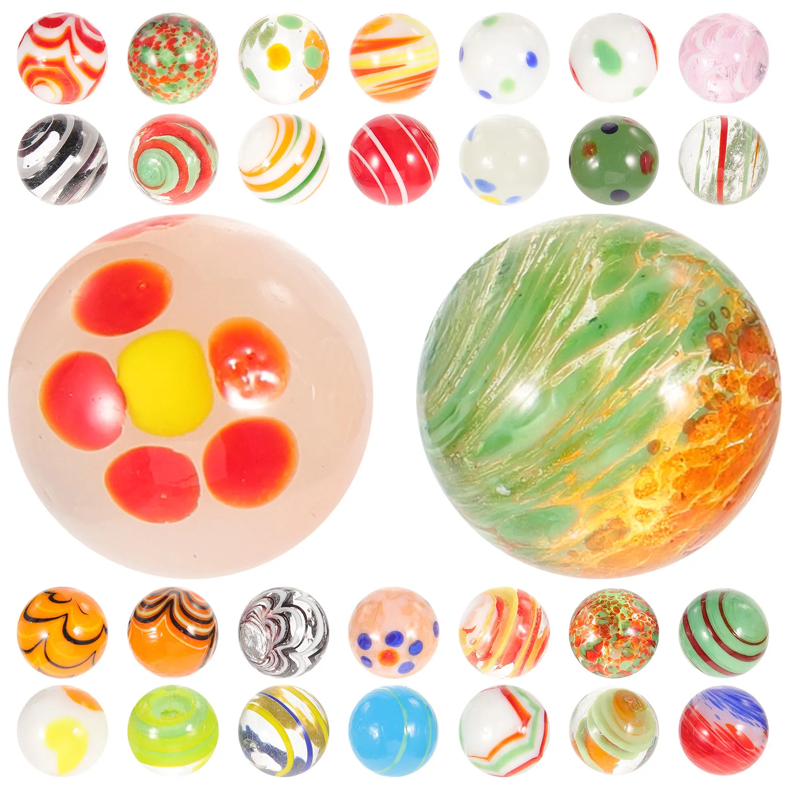 

30Pcs Colorful Glass Marbles Decorative Round Glass Balls for Aquarium Fish Tank DIY Craft Projects Home Decor Marbles Ornaments