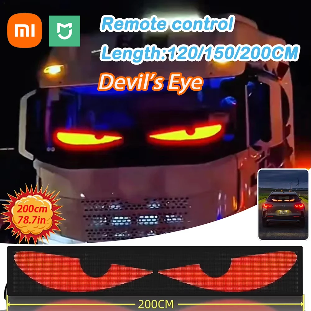 Xiaomi Mijia Truck LED Light Windshield Devil Eye Remote Control Animation Screen Matrix Pixel Panel Foldable Lighting For Car