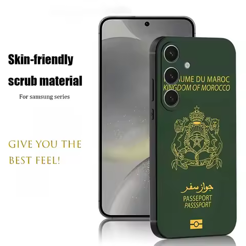 Flag LOOG Morocco Design Phone Case For Samsung Galaxy S25 S24 S23 S22 S21 S20 Plus Ultra Note20 Soft Black