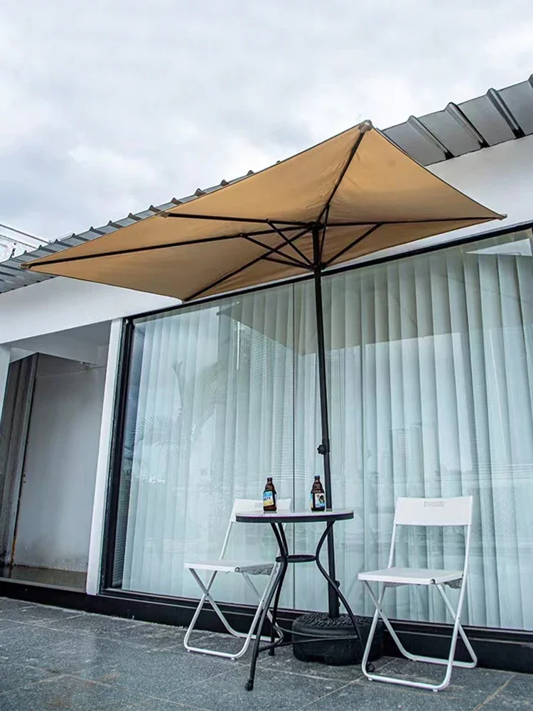 Outdoor half umbrella against the wall parasol garden balcony can be lifted courtyard umbrella outdoor stall awning