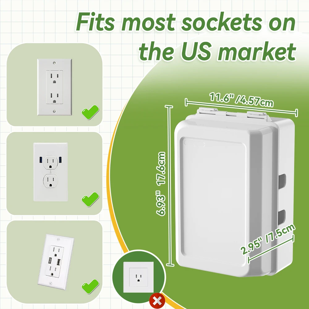 Savelon 1 buah penutup Outlet elektrik bayi, 1 buah kotak tahan bayi, penutup colokan listrik untuk keselamatan bayi