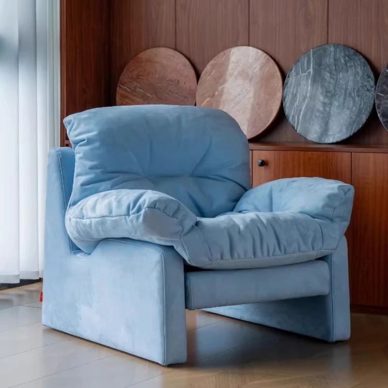 

High-end down matte fabric sofa chair living room single sofa