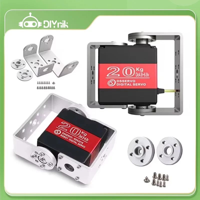 Servo Digital RDS3218, 20KG, 180/270 grados, doble eje, RC, resistente al agua, brazo de Robot RC, Servos, engranaje de Metal de alto Torque, soporte en U Dsservo